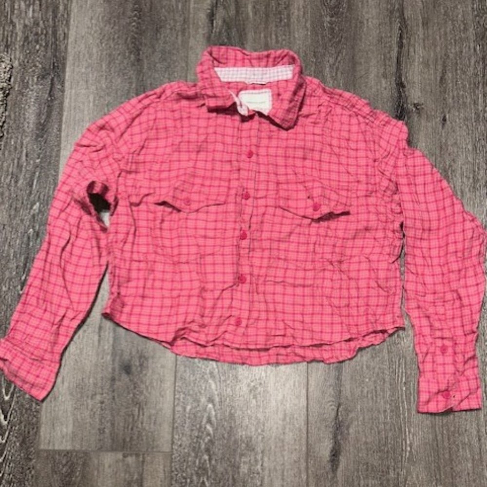 American Eagle Shirt Womens M Medium Red Plaid Button Up Long Sleeve NWT